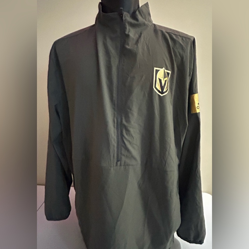 Adidas mens XL half zip Vegas Knights black pullover jacket